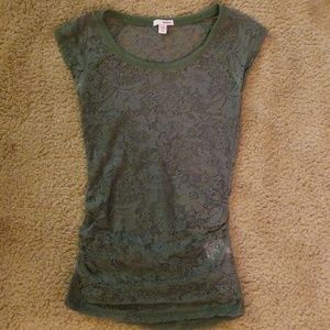 Lace shirt - forest green